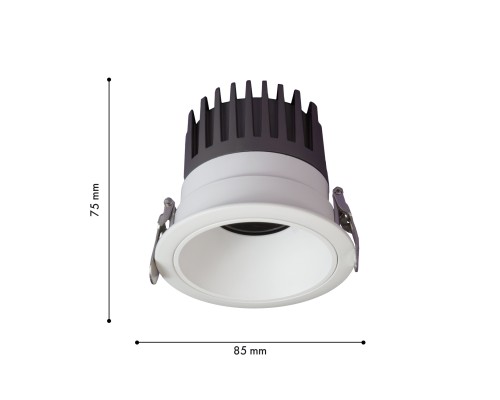 Врезной светильник Favourite 4424-1C Mortise LED*12W, 1020LM, 4000K, IP20, CRI>90, beam angle:36 D85*H75, вр.от.D75мм