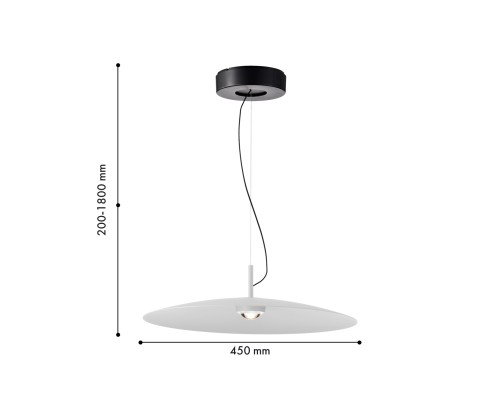 Подвес Favourite 4410-1P Lars LED*8W, 700LM, 4000K, IP20 D450*H200/1800мм