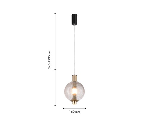 Подвес Favourite 4316-1P Kolbe LED*9W, 650LM, 4000K, CRI>90 D160*H345/1935мм