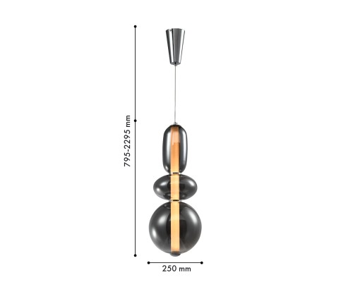 Подвес Favourite 4254-3P Vapor LED*24W, 1920LM, 4000K D250*H795/2295мм
