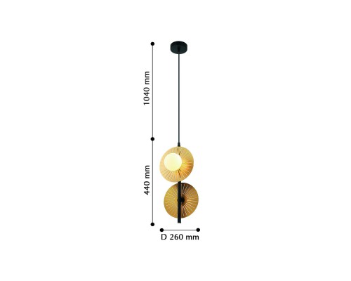 2356-2P, подвес, D260xH440/1440, 2xG9x25W