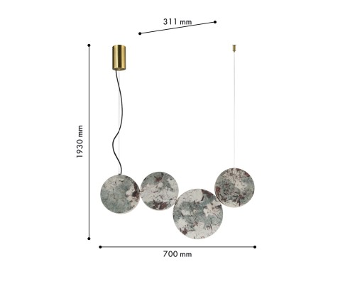 Подвес Favourite 4447-4P Sten LED*32W, 670LM, 4000K L700*W80*H1930мм