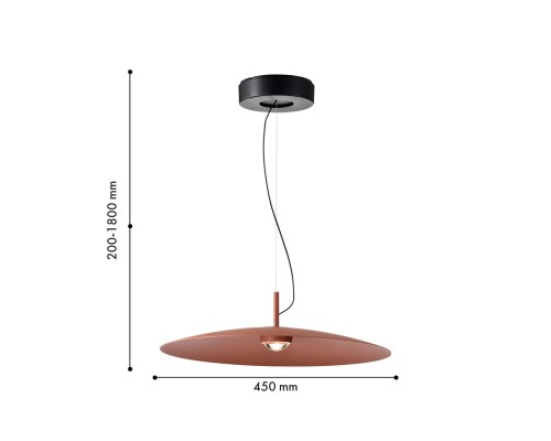 Подвес Favourite 4411-1P Lars LED*8W, 700LM, 4000K, IP20 D450*H200/1800мм