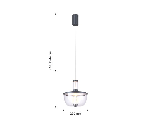 Подвес Favourite 4312-1P Flaska LED*12W, 600LM, 4000K, CRI>90 D230*H355/1945мм
