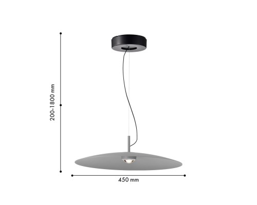 Подвес Favourite 4412-1P Lars LED*8W, 700LM, 4000K, IP20 D450*H200/1800мм