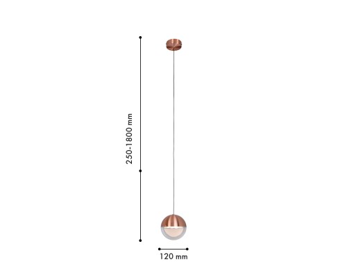 Подвес Favourite 4371-1P Luna LED*5W, 350LM, 4000K, CRI>90 D120*H250/1800мм