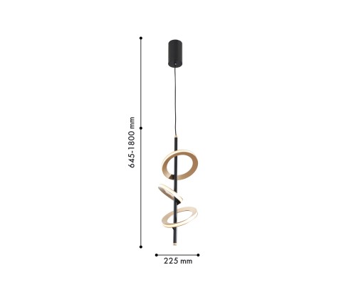 Подвес Favourite 4322-3P Jongleur 2*LED*7W + 1*LED*5W, 1520LM, 4000K D225*H645/1800мм