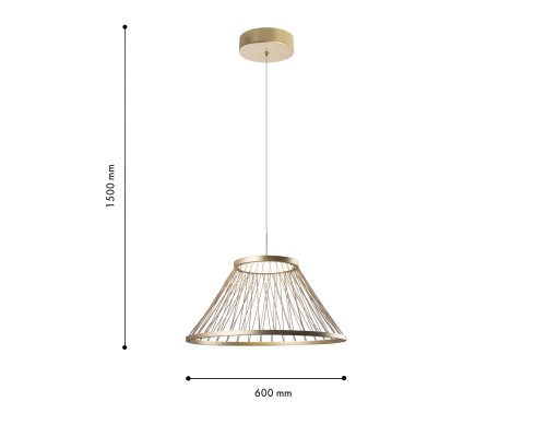 Подвес Favourite 4634-6P Fibra LED*16W, 600LM, 4000K D600*H400/1500мм