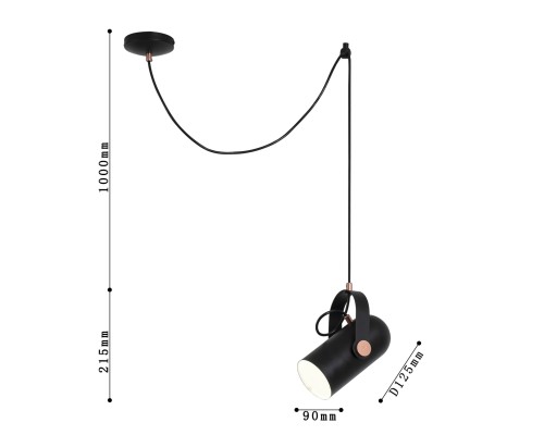 Подвес Favourite 2007-1P Ampolla 1*E14*40W L125*W90*H215/1215мм