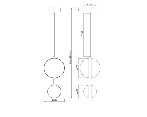 Подвес Favourite 4448-2P Asterismo LED*15W, 1590LM, 4000K D205*H580/1580мм