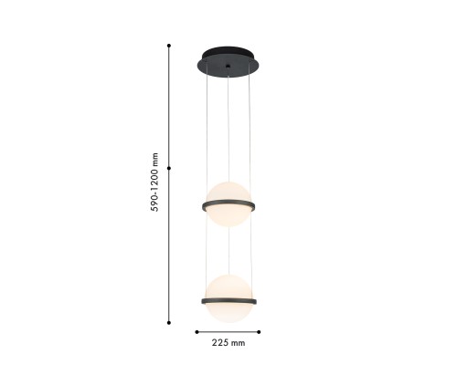 Подвес Favourite 4502-2P Ringar 2*LED*20W, 2500LM, 3000K D225*H590/1200мм