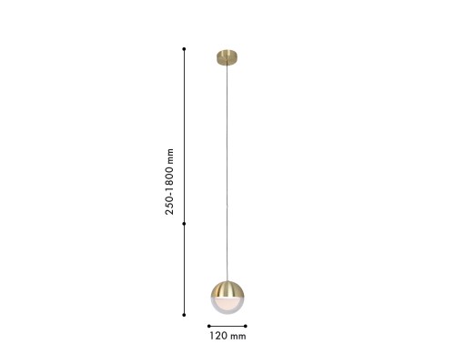 Подвес Favourite 4370-1P Luna LED*5W, 350LM, 4000K, CRI>90 D120*H250/1800мм