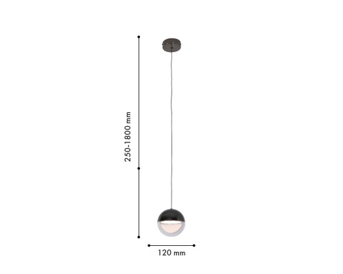 Подвес Favourite 4369-1P Luna LED*5W, 350LM, 4000K, CRI>90 D120*H250/1800мм