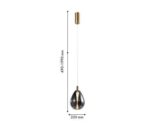 Подвес Favourite 4255-2P Hopper LED*4.3W, 520LM, 4000K D220*H490/1990мм