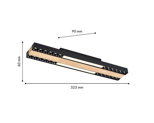 Потолочный светильник F-Promo 4440-2C Zebra LED*18W, 1900LM, 4000K L525*W90*H60мм