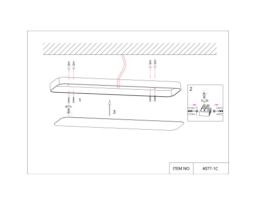 Потолочный светильник Favourite 4077-1C Piano LED*40W, 3300LM, 4000K L1200*W200*H50мм