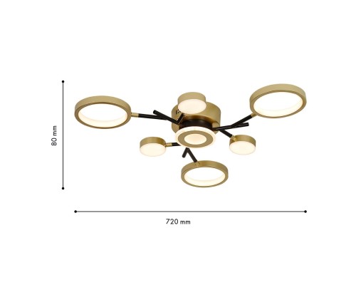 4686-7C, потолочный светильник, D720xH80, LEDx80W/40W/40W, 4300/2230/2160LM, 4000/6500/3500K, included, remote control