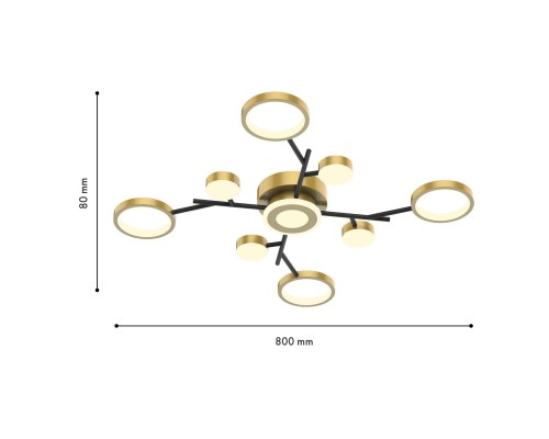 4686-9C, потолочный светильник, D800xH80, LEDx100W/50W/50W, 5260/2680/2610LM, 4000/6500/3500K, included, remote control