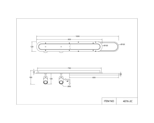 Потолочный светильник Favourite 4076-2C Planar LED*50W, 2200-4200LM, 3000-6000K, remote control L1000*W120*H160мм