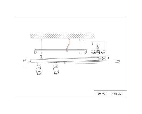 Потолочный светильник Favourite 4075-2C Planar LED*50W, 2200-4200LM, 3000-6000K, remote control L1000*W120*H160мм