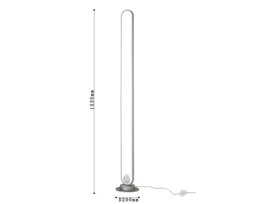 4222-1F, напольный светильник, D200xH1535, LEDx62W, 4960LM, 4000K, switch