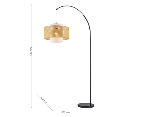 4768-1F, напольный светильник, L1020xW400xH1960, 1xE27x40W, excluded