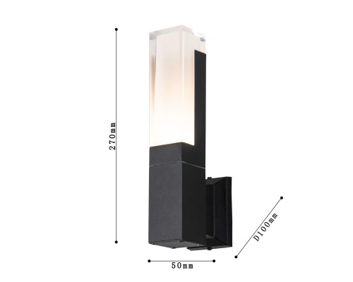 Уличный настенный светильник Favourite 2861-1W Pillar 1*LED*7W, 560LM, 3000K, IP54 D100*W50*H270мм