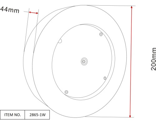 2865-1W, уличный светильник, D45xW200xH200, 1xLEDx12W, 750LM, 3000K, IP54