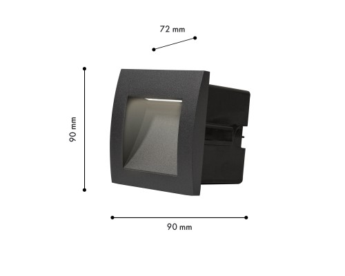Уличный врезной светильник Favourite 4193-1W Maddy LED*3W, 360LM, 4000K, IP65 L72*W90*H90мм