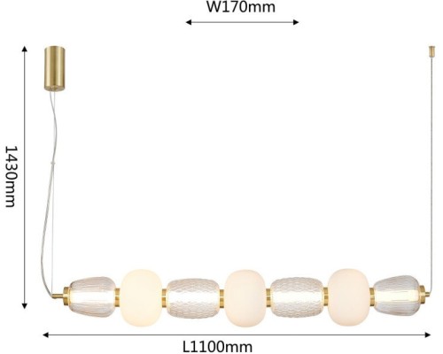 Подвесная люстра Favourite 4057-3P Bella LED*47W, 3258LM, 3000K L1100*W170*H230/1430мм
