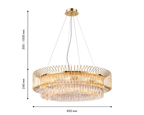 4779-10P, подвесная люстра, D800xH800/1300, 10xE14x40W