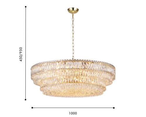 4781-24P, подвесная люстра, D1000xH450/950, 24xE14x40W