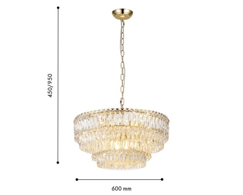 4781-12P, подвесная люстра, D600xH450/950, 12xE14x40W, excluded