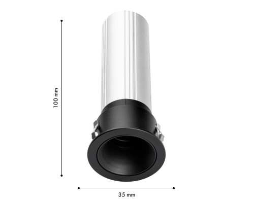 4787-1C, врезной светильник, D39xH100, cutout:D35, LEDx6W,240LM, 3000/4000/6000K, CRI>90, beam angle:15, included