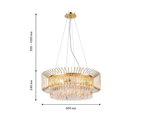 4779-6P, подвесная люстра, D600xH800/1300, 6xE14x40W, excluded