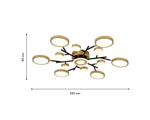 4686-13C, потолочный светильник, D880xH80, LEDx140W/70W/70W, 7540/3840/3750LM, 4000/6500/3500K, included, remote control