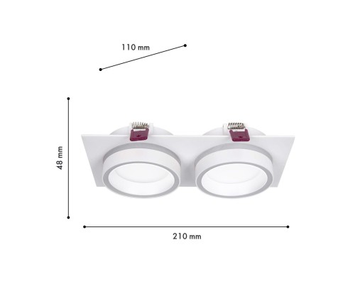 Врезной светильник Favourite 4650-2C Vasto 2*GX53LED*9W, IP20 L215*W108*H44, вр.от.L186*W92мм