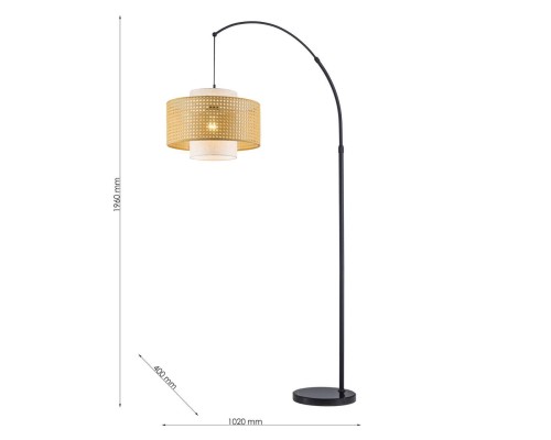 4768-1F, напольный светильник, L1020xW400xH1960, 1xE27x40W, excluded