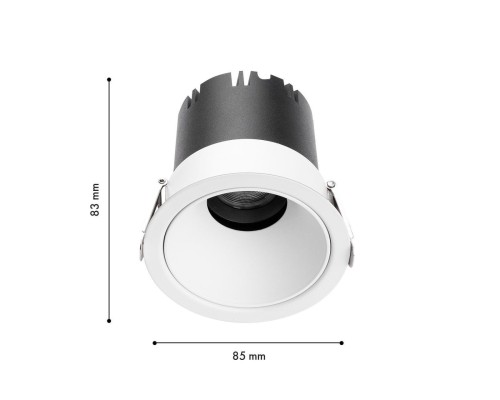 4784-1C, врезной светильник, D85xH83, cutout:D75, LEDx9W,585LM, 3000/4000/6000K, CRI>90, beam angle:45, included