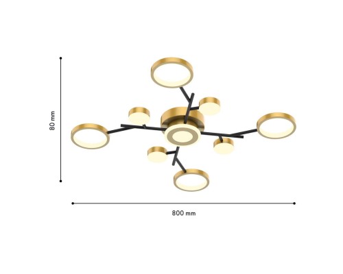 4686-9C, потолочный светильник, D800xH80, LEDx100W/50W/50W, 5260/2680/2610LM, 4000/6500/3500K, included, remote control