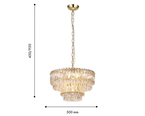 4781-10P, подвесная люстра, D500xH450/950, 10xE14x40W, excluded