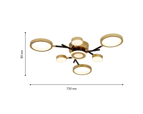 4686-7C, потолочный светильник, D720xH80, LEDx80W/40W/40W, 4300/2230/2160LM, 4000/6500/3500K, included, remote control