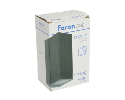 Светильник садово-парковый Feron.ONE DH051-P,на стену, 2*GU10 220-240V, черный пластик