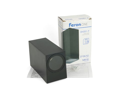 Светильник садово-парковый Feron.ONE DH051-P,на стену, 2*GU10 220-240V, черный пластик