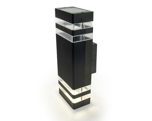 Светильник садово-парковый  Feron.ONE DH0807-P, на стену вверх/вниз,  2*GU10 220-240V, черный пластик