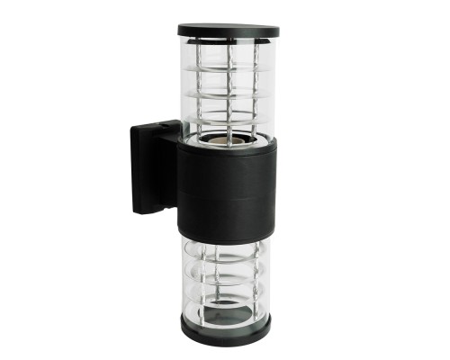 Светильник садово-парковый Feron.ONE DH0802-P, на стену вверх/вниз,  E27 230V, черный пластик