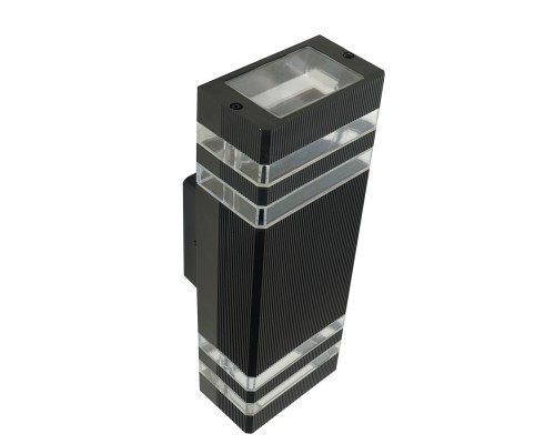 Светильник садово-парковый  Feron.ONE DH0807-P, на стену вверх/вниз,  2*GU10 220-240V, черный пластик