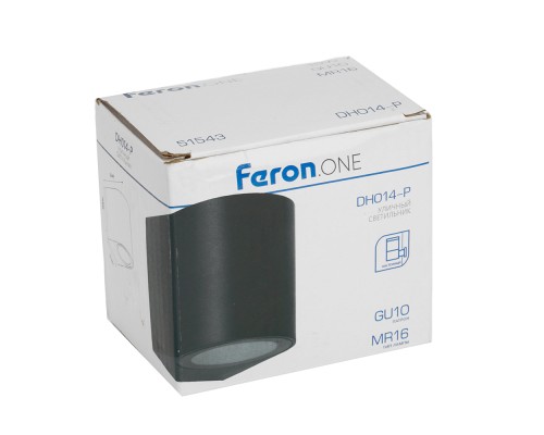 Светильник садово-парковый Feron.ONE DH014-P,на стену, GU10 220-240V, черный пластик