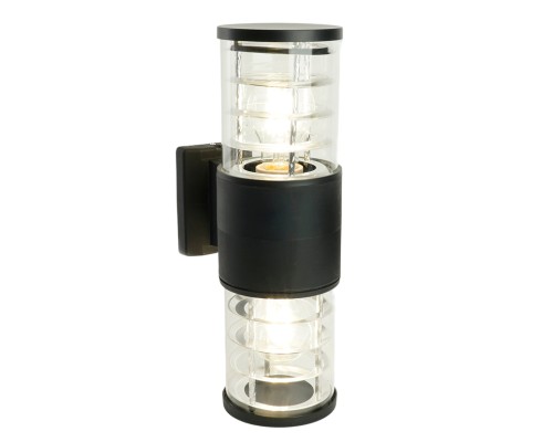 Светильник садово-парковый Feron.ONE DH0802-P, на стену вверх/вниз,  E27 230V, черный пластик