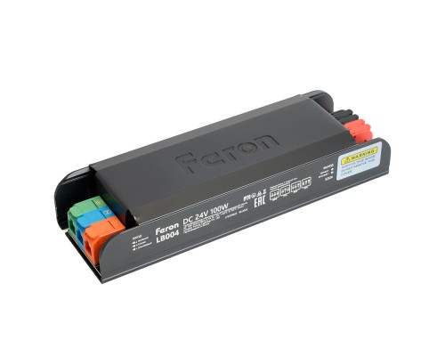 Трансформатор электронный для светодиодной ленты с плавным пуском и диммированием 100W 24V IP20, клипсы, LB004